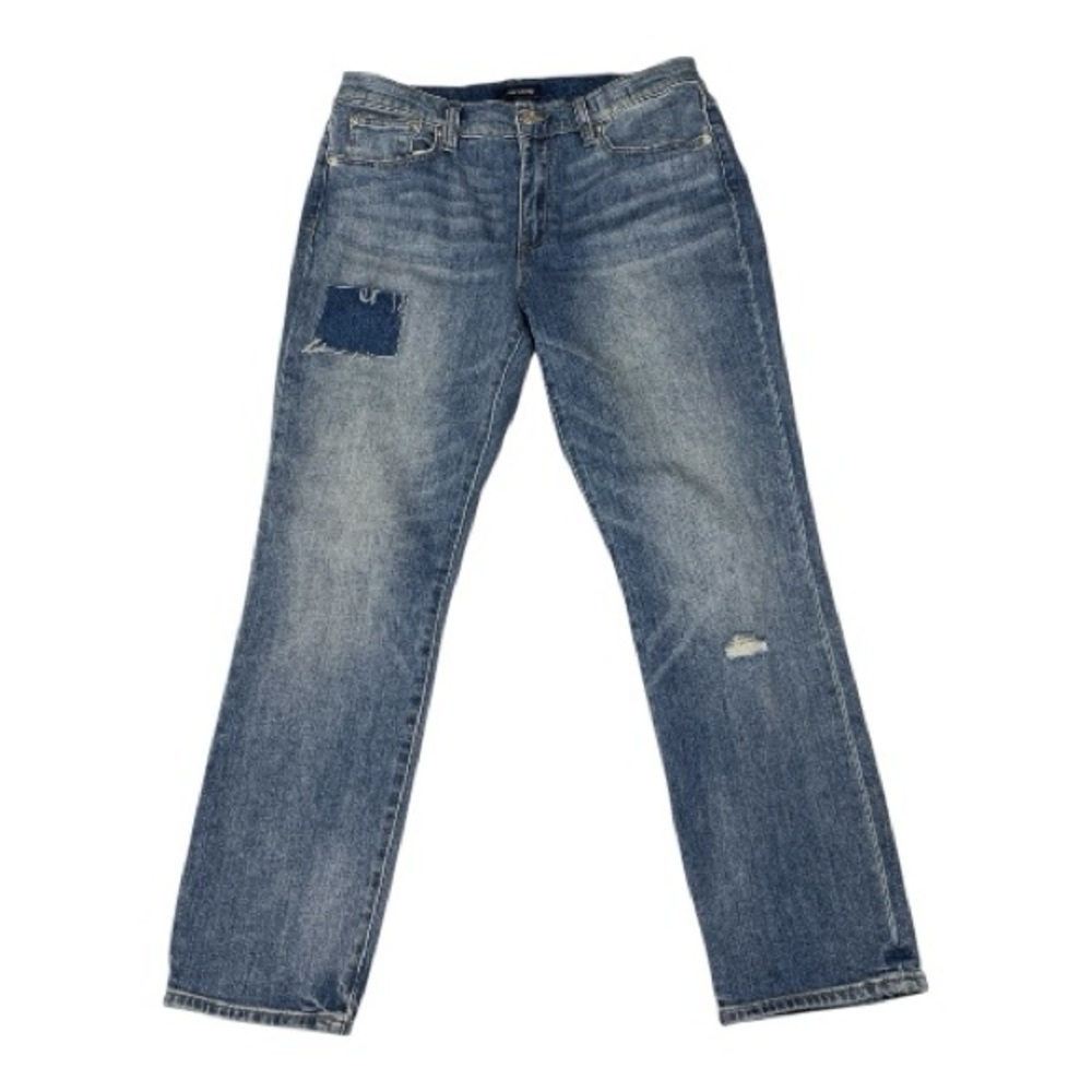 J‎ Crew Light Wash Slim Broken In Boyfriend Jeans Distressed Patch Size 28 Small